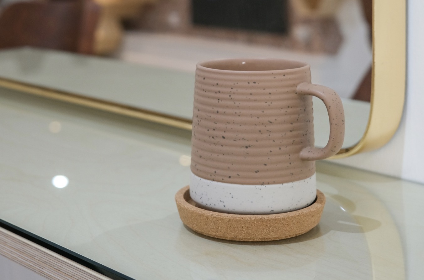 Stripe Colour Studio, a cup of coffee, a relaxing hair salon with specialist hair stylist.
